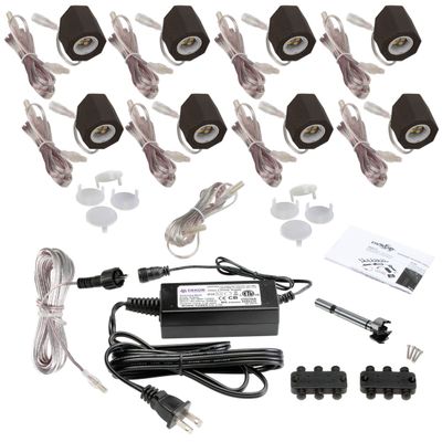 DEKOR Directional LED Light for Deck Rails Fence Posts Low Voltage Indoor Outdoor Lighting (Dark Copper Vein, Indoor Light Kit)