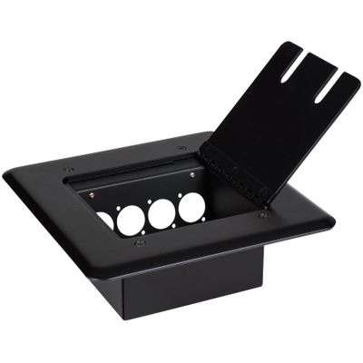 Parts Express Flip Up Stage Box with Pre-Punched Panel for Four D-Style Connectors