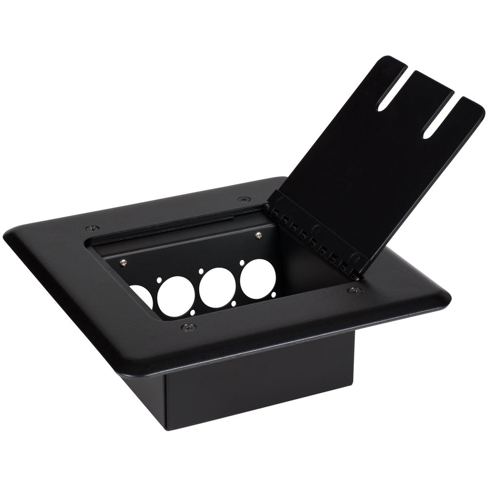 Parts Express Flip Up Stage Box with Pre-Punched Panel for Four D-Style Connectors