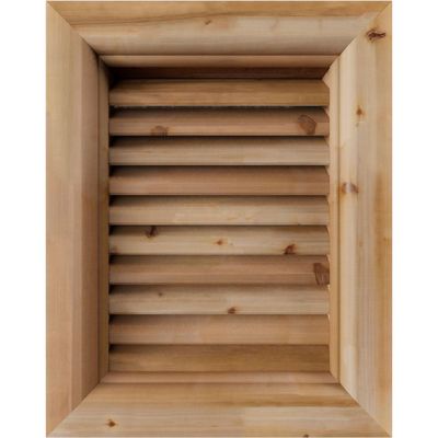 Ekena Millwork GVWVE12X1800SFUWR Vertical Gable Vent Gable Vent, 12"W x 18" (17"W x 23"H Frame Size), Western Red Cedar, Unfinished