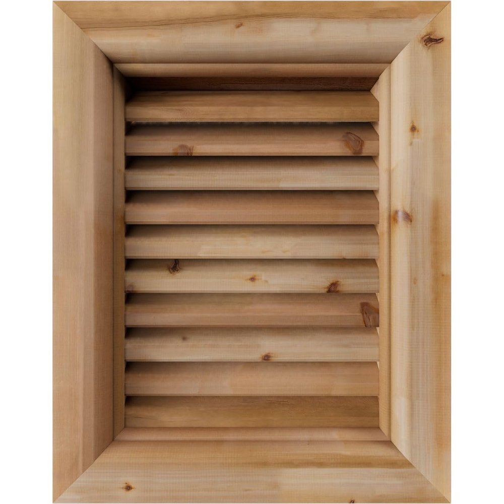 Ekena Millwork GVWVE12X1800SFUWR Vertical Gable Vent Gable Vent, 12"W x 18" (17"W x 23"H Frame Size), Western Red Cedar, Unfinished