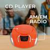 PROSCAN ELITE Portable CD Player Boombox with AM/FM Radio + Built in Speakers + Aux Input to Phone/Headphones/Any Audio - CD Players for Home Using AC Adapter or C Batteries (Orange) view 2