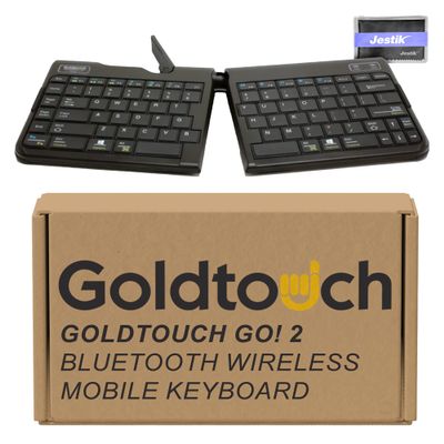 Goldtouch Go!2 Wireless Bluetooth Mobile Keyboard - PC & Mac GTP-0044W Plus Jestik Microfiber Cloth - Value Bundle
