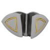C.R. LAURENCE GCB290CH CRL Chrome with Gold Accents 90 Degree Cathedral Series Glass-to-Glass Clamp view 1