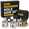 Drilax 3-Pc Diamond Hole Saw Set 1-1/2 to 2 Inch for Granite Countertops view 1