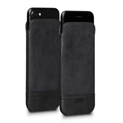 Sena Ultraslim Heritage Thin Tumbled Leather Pouch Sleeve iPhone 6, 7, 8 - Black