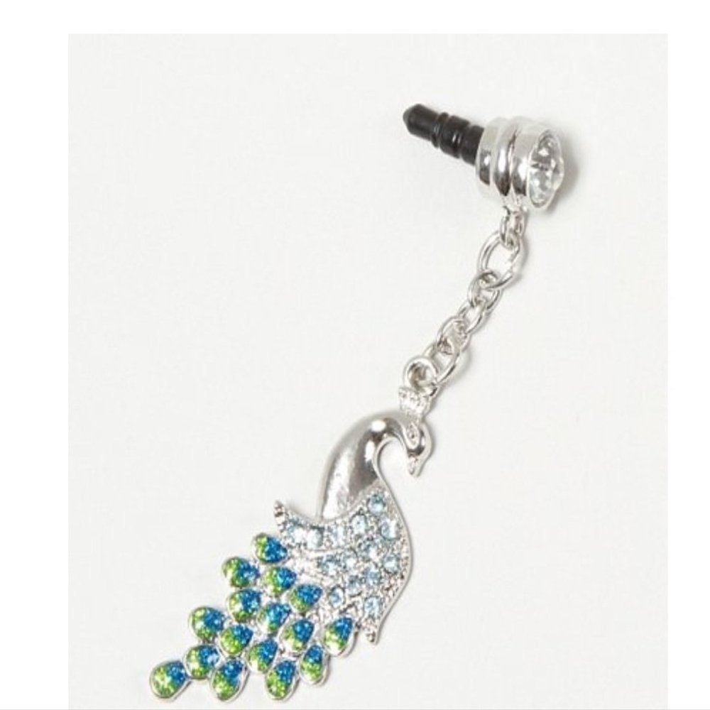 Cell Phone Charm Peacock