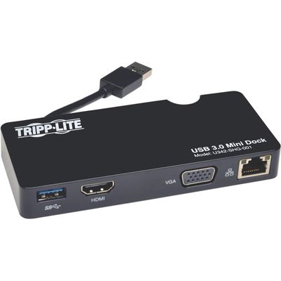 Tripp Lite USB 3.0 SuperSpeed HDMI/VGA Mini Docking Station with Gigabit Ethernet (U342-SHG-001)