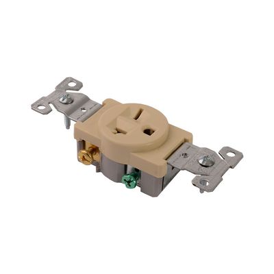 Diversitech ED1876-I 20A-250V Receptacle, Ivory Single
