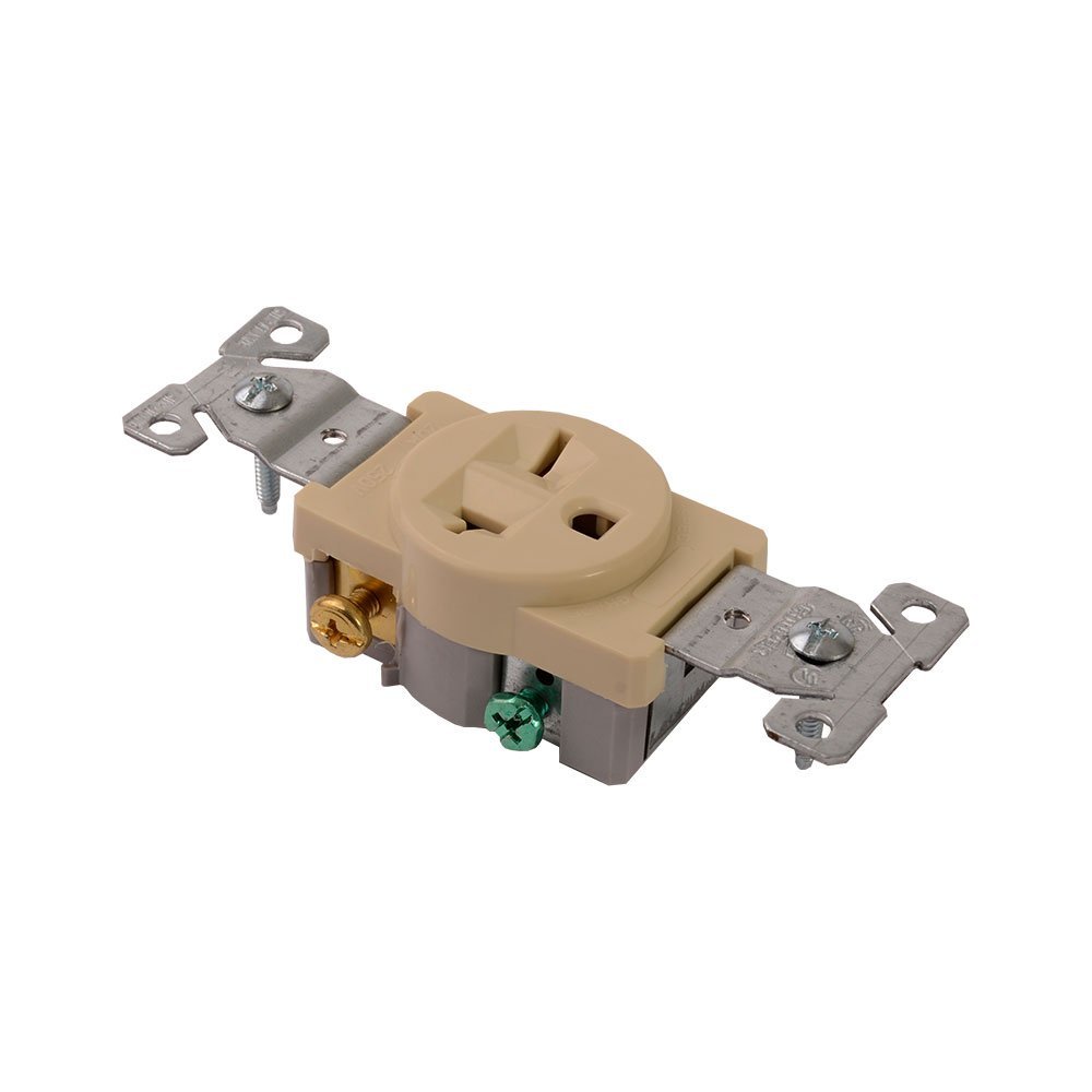 Diversitech ED1876-I 20A-250V Receptacle, Ivory Single