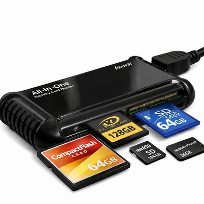 Acuvar XD Picture Card Reader/Writer  All-in-One USB Memory Card Reader for Olympus & Fujifilm XD, SD/SDHC, Micro SD, CF & Memory Stick Cards
