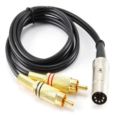 CablesOnline, 3ft 7-Pin Din Male to 2-RCA Male Professional Grade Audio Cable for Bang & Olufsen, Naim, Quad...Stereo Systems, BO-2703K