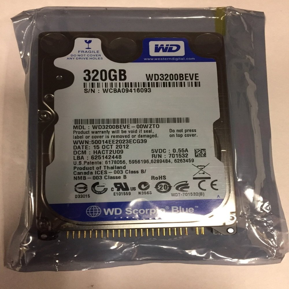 WD3200BEVE-00A0HT0, DCM HBCTJHBB, Western Digital 320GB IDE 2.5 Hard Drive