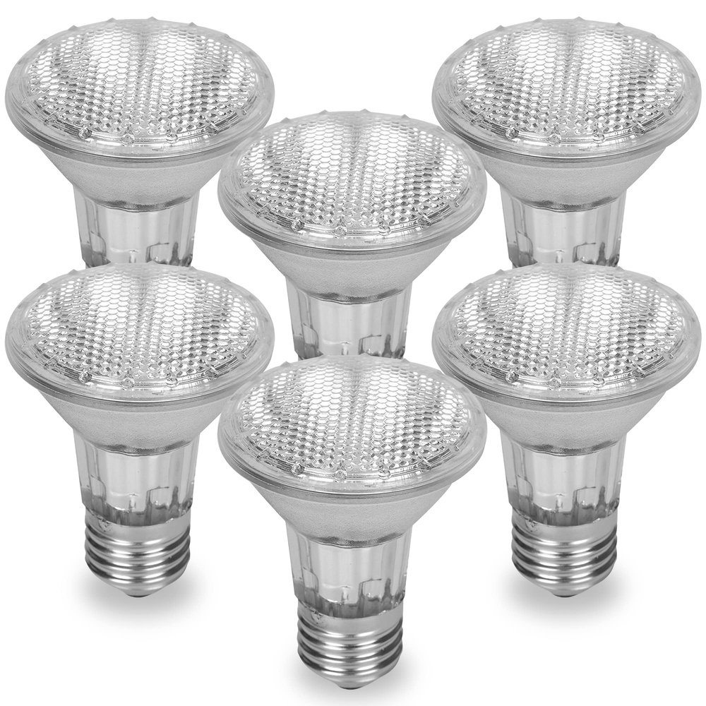 PAR20 40PAR20/FL DIMMABLE 6 Pack 130V 40W Halogen Spot Light Bulb Hood Range Stove Top Replacement 130 Volt NFL Lamp Rich Color High CRI Ceiling Bathroom Kitchen Can Recessed Lighting E26 120V