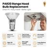PAR20 40PAR20/FL DIMMABLE 6 Pack 130V 40W Halogen Spot Light Bulb Hood Range Stove Top Replacement 130 Volt NFL Lamp Rich Color High CRI Ceiling Bathroom Kitchen Can Recessed Lighting E26 120V view 2
