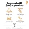 PAR20 40PAR20/FL DIMMABLE 6 Pack 130V 40W Halogen Spot Light Bulb Hood Range Stove Top Replacement 130 Volt NFL Lamp Rich Color High CRI Ceiling Bathroom Kitchen Can Recessed Lighting E26 120V view 3