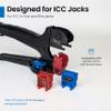 ICC JackEasy 4-Pair Termination Tool for ICC Keystone Jacks Only - Cat6a, Cat6, Cat5e, and Voice Jacks - Professional Handheld, Tabletop, Network Cable Crimp Tool view 3