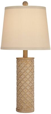 Gisele 24" High Table Lamp Gold Wash Lattice Country Column Modern