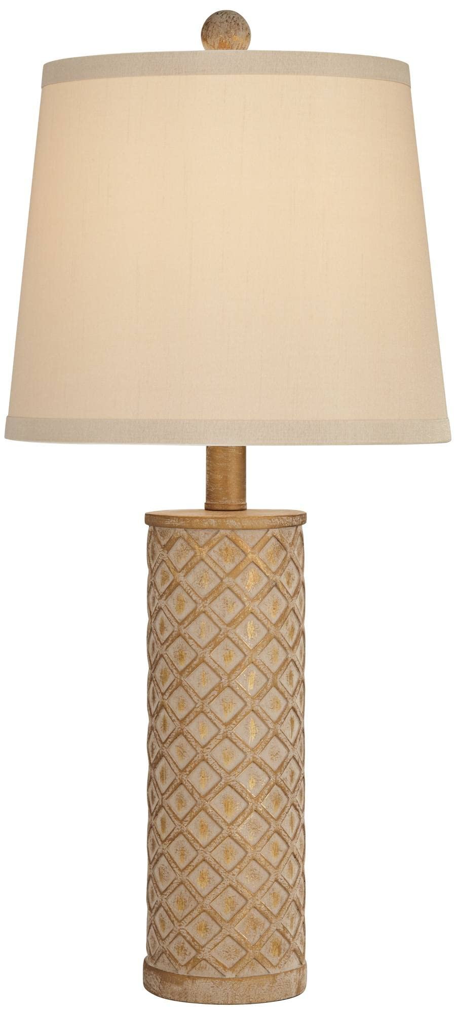 Gisele 24" High Table Lamp Gold Wash Lattice Country Column Modern
