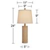 Gisele 24" High Table Lamp Gold Wash Lattice Country Column Modern view 4