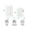 GE Wireless Remote Wall Switch Light Control, No Wiring Needed, 1 Grounded Outlet, Off White Paddle, Plug-in, Up to 100ft Range, Ideal for Indoor Lamps, Small Appliances, and Seasonal Lighting, 18279 view 3