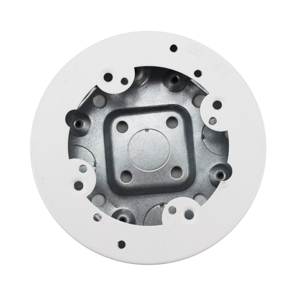 Wiremold Legrand 5738WH Steel Fixture Box, Round, Solid Base, White