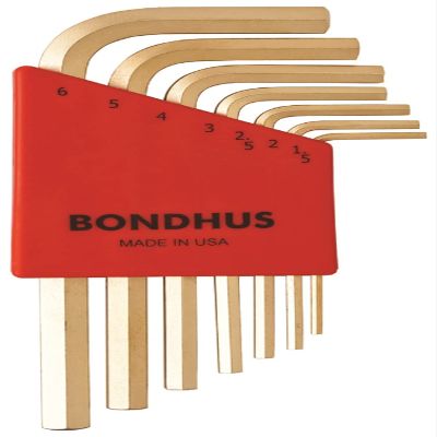 Set 7 GoldGuard Plated Hex L-Wrenches 1.5-6mm - Short