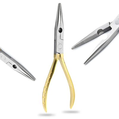 AAProTools Professional Fisherman's Gold Plated Needle Nose Pliers 6.25'' Long