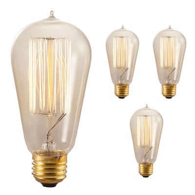 Bulbrite 134019 40W Nostalgic Edison Squirrel Cage-Style Bulb - 4 Pack