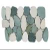 CNK Tile Sliced Sea Green & White Pebble Tile Border - 4" x 12" Unpolished Natural Stone for Kitchen Backsplash Bathroom Walls Floors Showers & Outdoor Use - Durable Easy Installation - Pack of 1 view 1