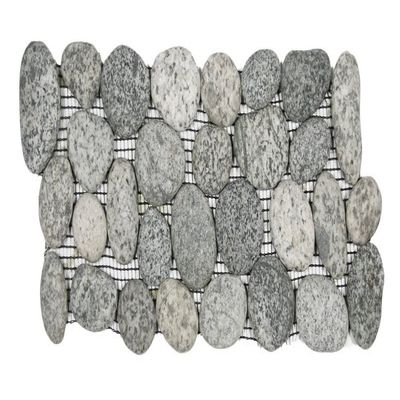 CNK Tile Speckled Pebble Tile Border - 4" x 12" Natural Stone for Bathroom Kitchen Backsplash Wall & Floor Dcor - Durable Easy-to-Install Interlocking Design for Indoor & Outdoor Use - Pack of 1