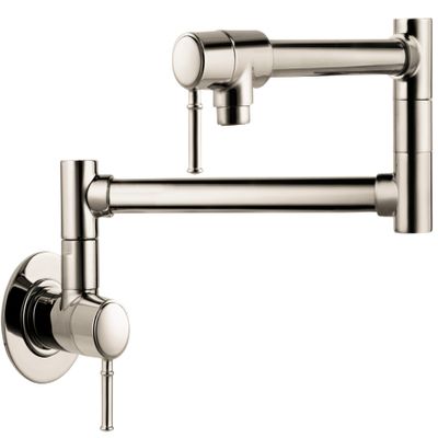 hansgrohe 04218830 Talis C 8-inch Tall 2-Handle Pot Filler with 360-Degree Swivel in Polished Nickel