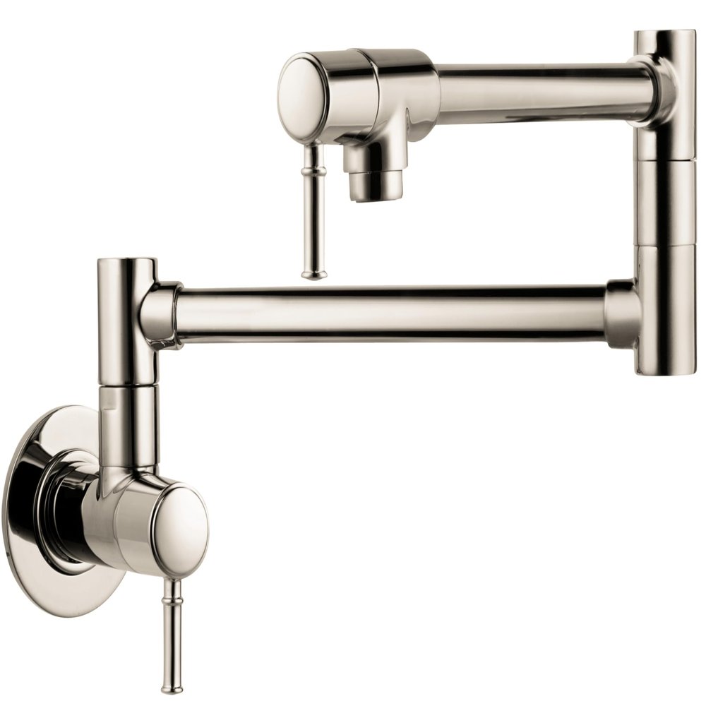 hansgrohe 04218830 Talis C 8-inch Tall 2-Handle Pot Filler with 360-Degree Swivel in Polished Nickel
