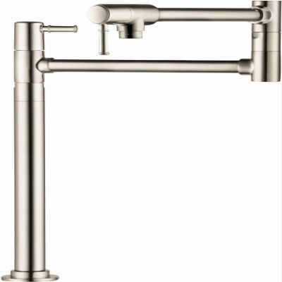 hansgrohe 04219830 Talis C 16-inch Tall 2-Handle Pot Filler with 360-Degree Swivel in Polished Nickel