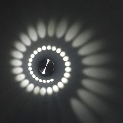 LUMINTURS Spiral Dimmable 3W LED Wall Sconce Hi-Brightness Light Fixture Modern Indoor Lamp Pure white