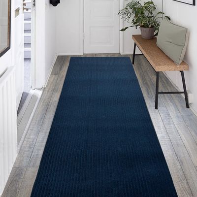 RugStylesOnline Tough Collection Custom Size Roll Runner Blue 27 in or 36 in Wide x Your Length Choice Slip Resistant Rubber Back Area Rugs and Runners (Blue, 36 in x 10 ft)