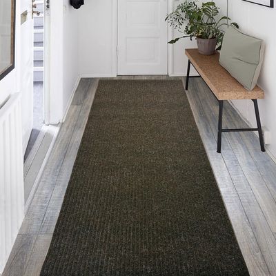 RugStylesOnline Tough Collection Custom Size Roll Runner Brown 27 in or 36 in Wide x Your Length Choice Slip Resistant Rubber Back Area Rugs and Runners (Brown, 36 in x 3 ft)