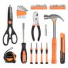 CARTMAN 39-Piece Household Tool Set, Orange Hand Kit With Storage Case view 2