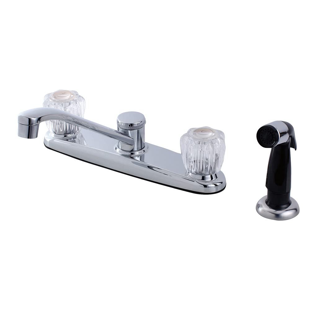 Kingston FB112 Two-Handle 8" Centerset Kitchen Faucet, Polished Chrome