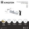 Kingston Brass FB122 7-11/16-Inch Spout Reach Columbia 8-Inch Kitchen Faucet with Side Sprayer, Polished Chrome view 3