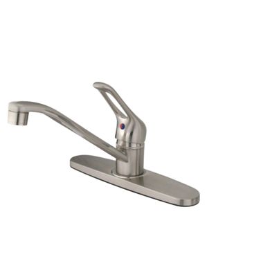 Kingston Brass FB562SN 8-Inch in Spout Reach Wyndham 8-Inch Centerset Kitchen Faucet with Black Sprayer, Brushed Nickel