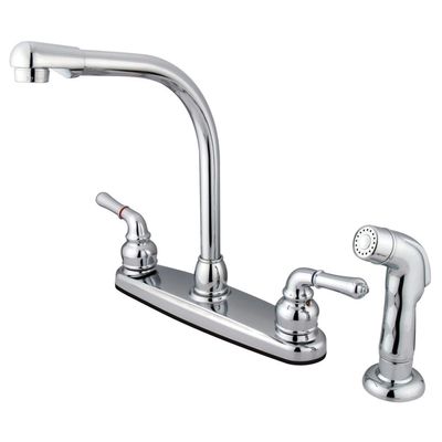 Kingston FB751SP Two-Handle 8" Centerset Kitchen Faucet, Polished Chrome