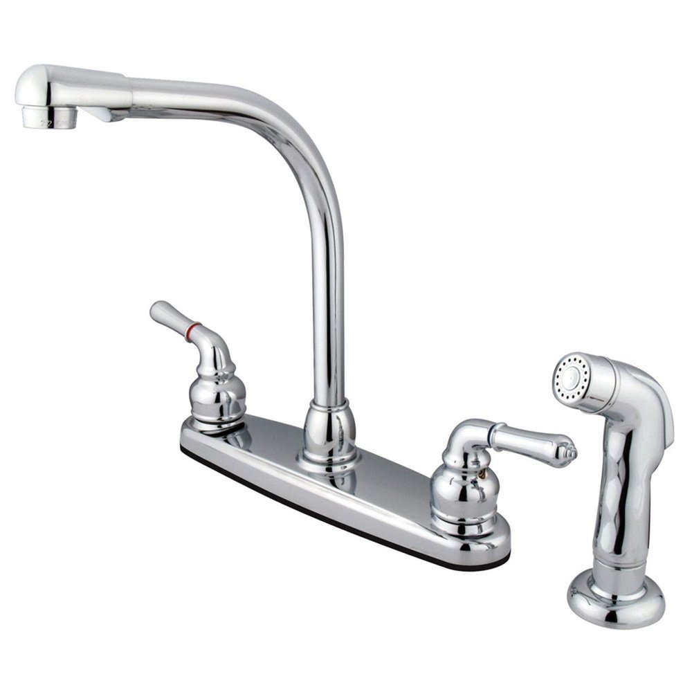 Kingston FB751SP Two-Handle 8" Centerset Kitchen Faucet, Polished Chrome