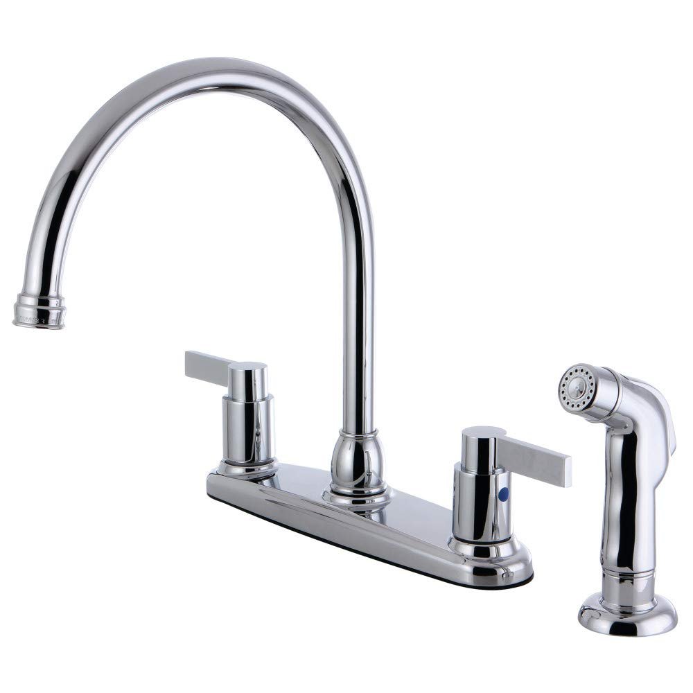 Kingston FB2791NDLSP 8" Centerset Kitchen Faucet, Polished Chrome