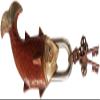 Auspicious Fish Lock with Vajra Keys - Brass and Iron view 1