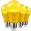 L LOHAS LED 40W Equivalent A19 Amber Porch Light Bulbs, 6W Dusk to Dawn view 1