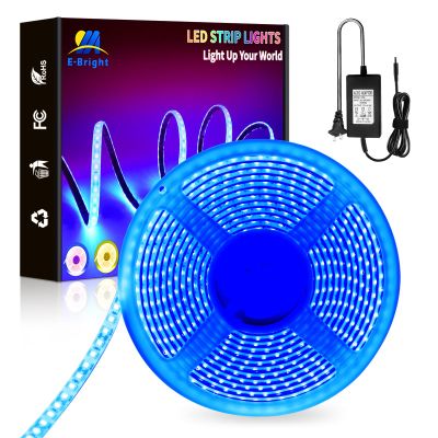 YM E-Bright Blue Led Light Strip, Waterproof IP68 Flexible 5M /16.4Ft 600SMD Neon Lights for Home Bedroom Party Stage Decoration with 5A Power Adapter