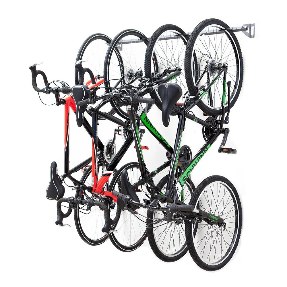 Monkey Bars Garage Bike Rack 2.0 - Stores 4 Bikes - Heavy Duty Garage Bike Storage