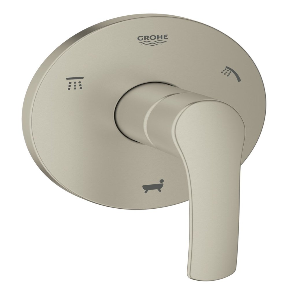 Grohe 19972EN2 Eurosmart New Single-Handle 5-Port Diverter Valve Trim Kit with Lever Handle, Brushed Nickel