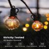 Outdoor String Lights 25 Feet G40 LED Patio Lights, Plug-in, 13 Plastic Edison Bulbs(1 Spare), Waterproof Connectable Hanging Light for Backyard Porch Balcony Party Decor, E12 Base, Black view 2